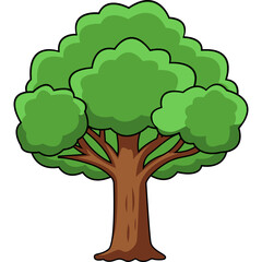 Stylized Green Tree Illustration