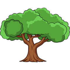 Stylized Green Tree Illustration
