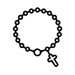 Fototapeta premium Islamic Rosary Tasbih Line Icon
