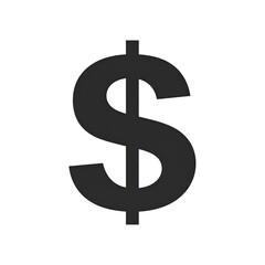 Obraz premium A large black dollar sign on a white background