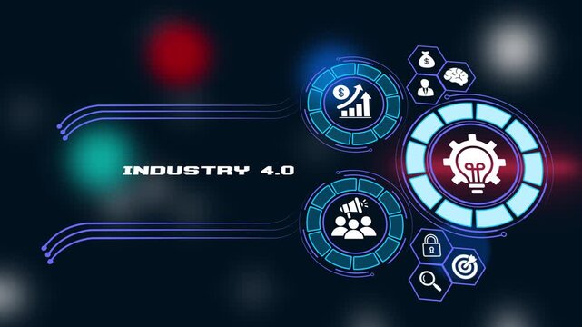 Industry 4.0 Concept for Smart Manufacturing and Industrial Internet of Things IIoT Automation Strategy