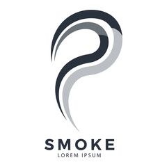 Smoke logo template with modern swoosh design and placeholder text icon