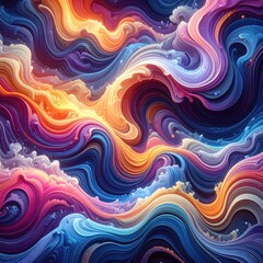 Obraz premium Swirling colorful waves in dreamy abstract composition