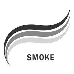 Smoke wave graphic design element with gradient colors and text icon