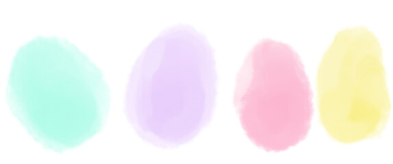 イースターのような春のカラフルな水彩の筆のセット