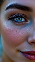 Fototapeta premium Captivating Blue Eye with Natural Radiance and Soft Focus