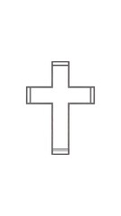Obraz premium A simple line drawing of a cross with rectangular ends
