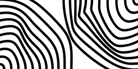 Abstract black and white curved lines pattern organic wavy shapes for graphic design background minimalist modern art EPS Vector