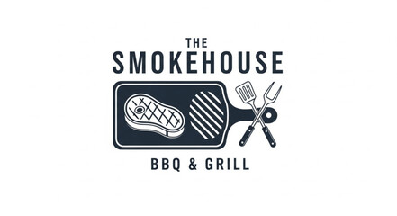 Obraz premium Smokehouse BBQ Grill Logo Design.