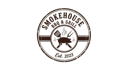 Obraz premium Smokehouse BBQ Grill Logo Design.