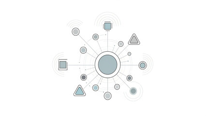 Obraz premium Dynamic Abstract Representation of Interconnected Systems and Global Data Network