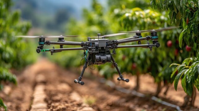 Advanced Drone Monitoring in a Fruit Orchard generated by AI