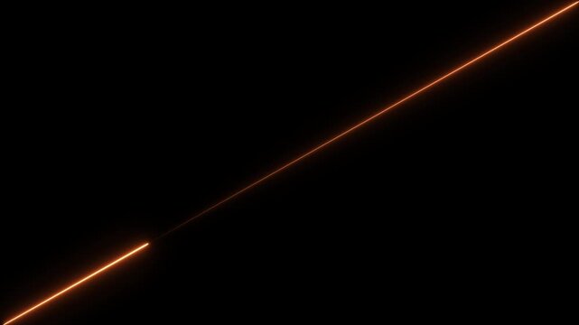 Diagonal glowing orange neon line on black background abstract background bright celebration
