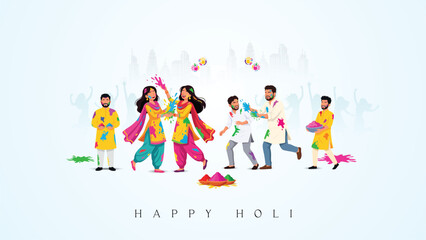 Fototapeta premium Creative Holi Celebration Designs for Education, Technology & Healthcare Sectors – Ideal for Social Media, Web Banners, Print Campaigns, Stories, and Status Posts 