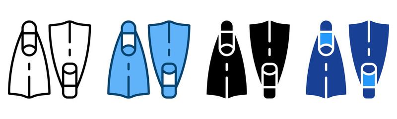 Flippers Icon Multiple Style Vector Collection    © HRF07