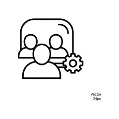 Minimalist vector illustration of a robot head with a gear brain, symbolizing AI, automation, and smart technology in a clean, modern design.