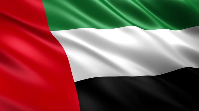 waving uae united arab emirates national flag animation loop