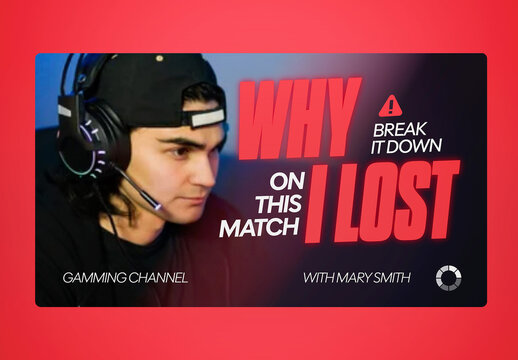 Red And Black Gradient Gaming Social Media Thumbnail