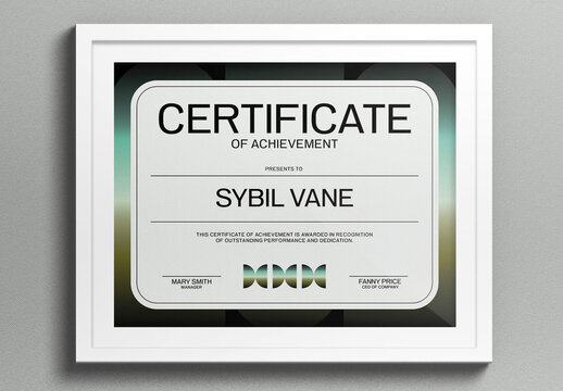 Black And Green Fractal Certificate