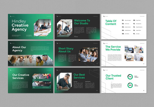 Beige And Green Gradient Business Creative Agency Presentation