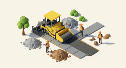 Road Construction with Heavy Machinery. © raja
