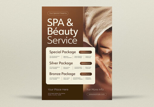 Brown Beige Gradient Spa Service Menu Flyer Layout