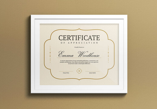 Cream Modern Certificate