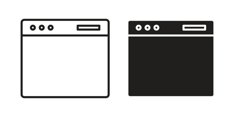 Obraz premium Browser window icon illustration isolated on White background, Vector icon Eps10.