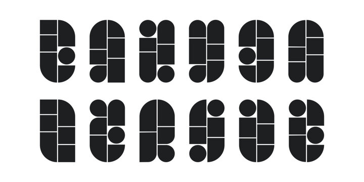 Collage panels set. Storyboard layout panel. Manga comic book blank template. Empty page frame for photo collage. Rounded rectangle gallery mockup. Vector illustration isolated on white background.