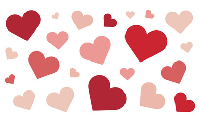 Scattered hearts background love romance valentine design.