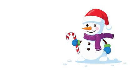 snowman with purple scarf