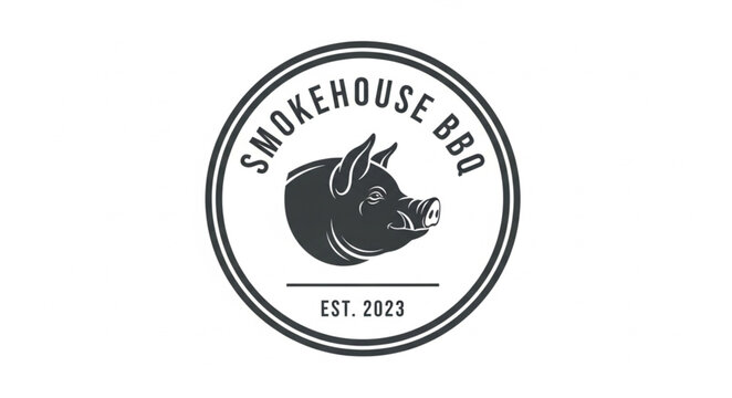 Smokehouse Bro Logo with Pig Head.
