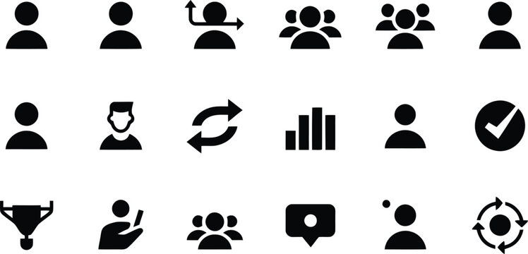 Versatile Icon Set: Collection of simple, clean, and universally understandable icons perfectly suited for websites, apps, and various design projects, facilitating clear and effective communication.