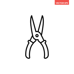 Black single pruning shears line icon. Simple secateurs tool flat design vector pictogram, infographic interface elements for app logo web button ui ux isolated on white background