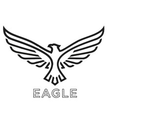 Obraz premium A stylized black eagle with spread wings and the word EAGLE below
