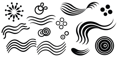 Fototapeta premium Abstract swirls and dots seamless pattern design