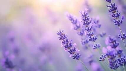 Fototapeta premium Lavender Flowers in Vivid Purple Hues Against a Soft Background Creating a Serene Atmosphere