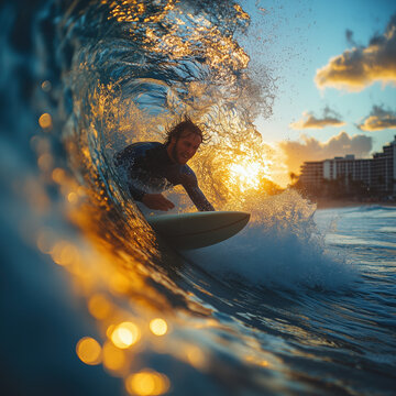 Man on the beach surfing closeup life sports creative photography