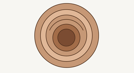 Concentric Circles Brown Gradient Illustration.