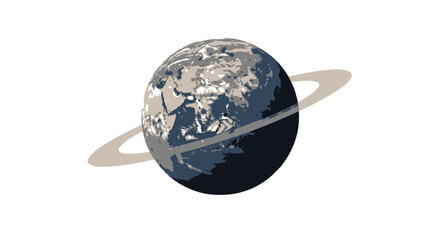 Planet Earth with Ring System Illustration. © STOCK MANIA
