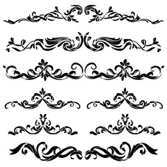 Fototapeta premium Floral decorative ornaments design elements vector