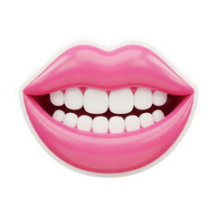 Fototapeta premium A pink lips with white teeth emoji