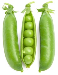 Fresh green peas in pods