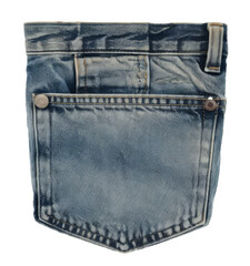 Blue Denim Jeans Back Pocket Isolated on Background