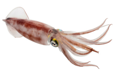 live squid isolated on white background