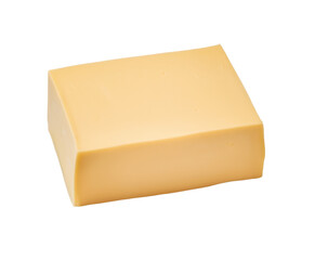 block of cheese isolated on white background