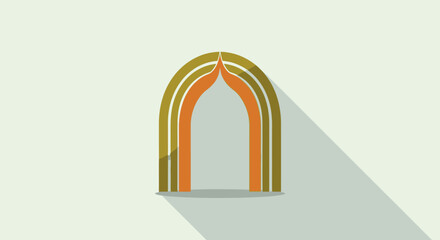 Multicolored Archway with Long Shadow.