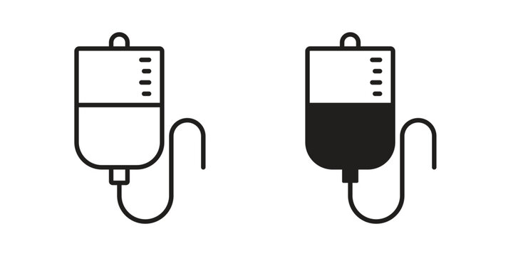 IV bag icon illustration isolated on White background, Vector icon Eps10.