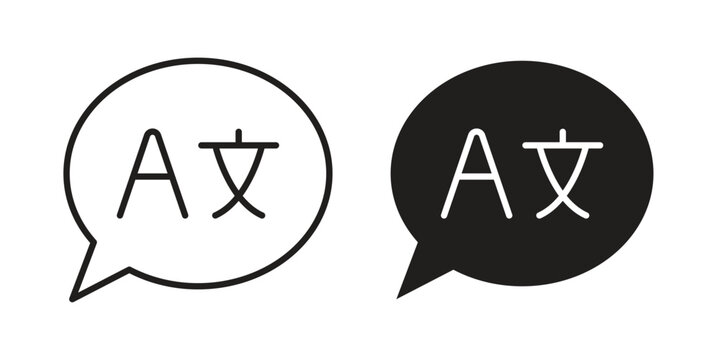 Language icon illustration isolated on White background, Vector icon Eps10.