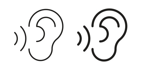 Fototapeta premium Listening icon illustration isolated on White background, Vector icon Eps10.